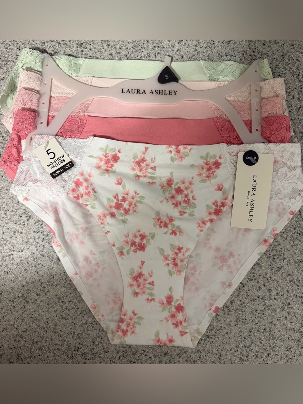 Laura Ashley Floral & Pastel No-Show Panty 5-Pack